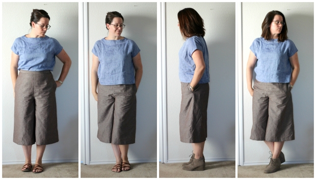 aug 11 style arc ethel designer top and B6178 Culottes collage